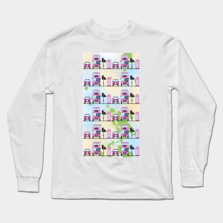 London Transport Routemaster and Taxi Pink Long Sleeve T-Shirt